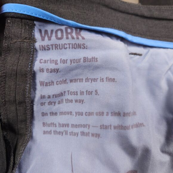 Bluffworks Chino Pants Mens 34x32(31) Gray Original Regular Fit Travel Work - Picture 6 of 16